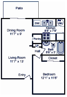 1HAB/1BA - Cloverleaf Apartments & Townhomes