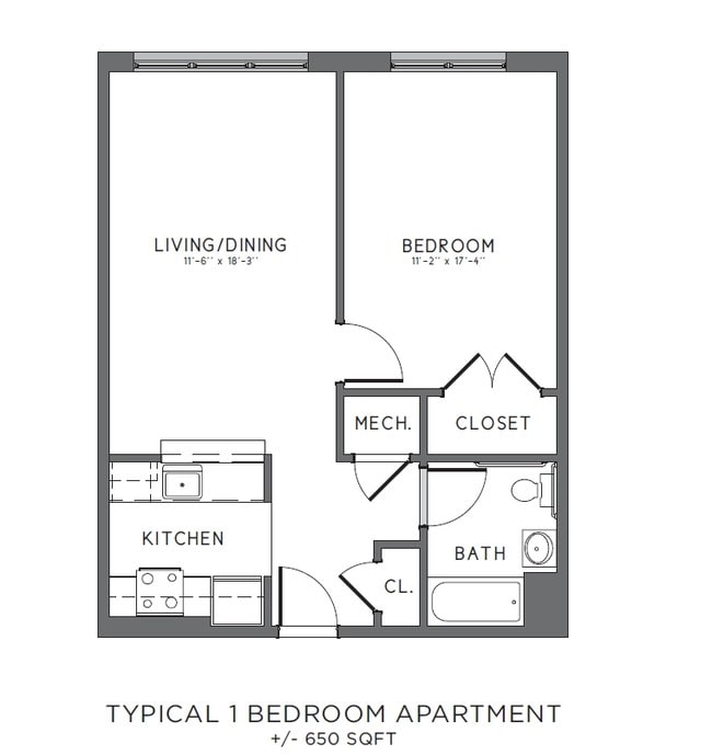 1BR/1BA - 55 S Essex Ave
