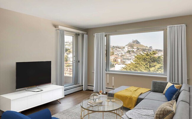 Disponibilidad limitada: recientemente renovado Paquete de acabado II área de estar con pisos de superficie dura - Sunset Towers