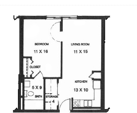 1HAB/1BA - Cumberland View Towers