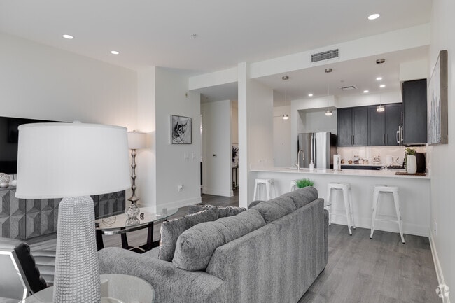 1BR, 1BA - 1,053SF - Living Room/Kitchen - The Residences on High Street