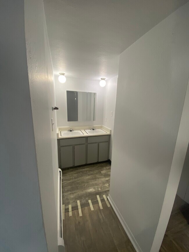 Private sinks are just outside bathroom, double sinks perfect for roomates - 2401 S Gaylord St