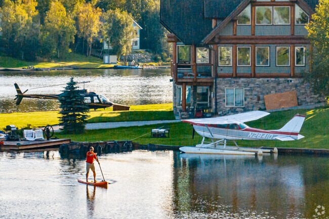 Many Campbell Lake homes in Taku/Campbell feature space for aquatic aircraft.