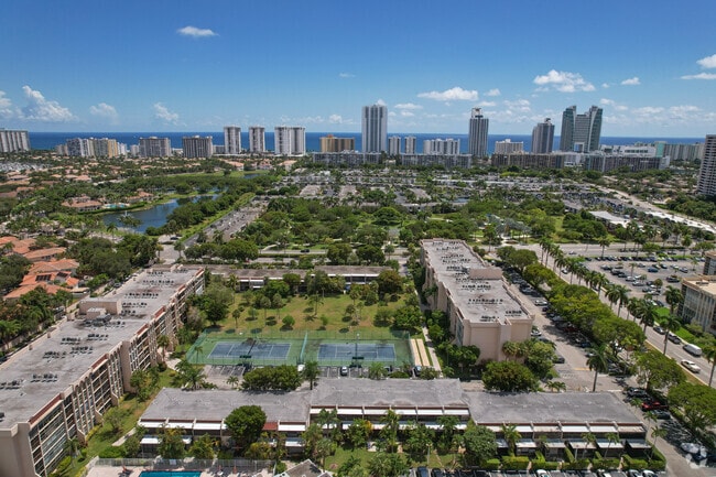 Hallandale Beach has the city scape along the ocean.
