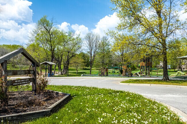 10-acre Woods Chapel Park is tucked right between the homes of Blue Springs, MO.