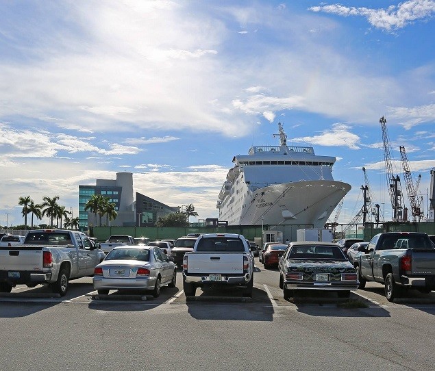 A cruise ship at the Port of Palm Beach