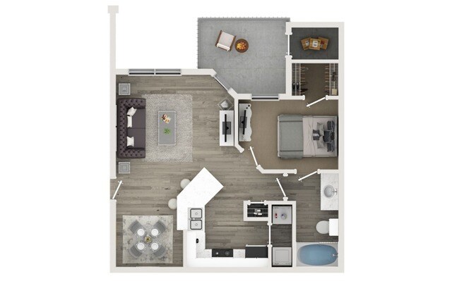 One Bedroom One Bath Floor Plan - Anthem Mesquite