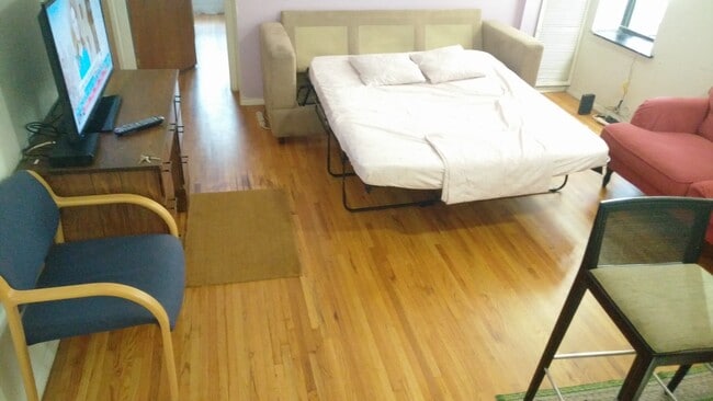 Living room with couch opened - 571 Academy St