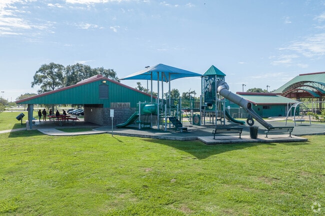 Children of all ages can run and play on the playground at Maclean Park in Lake Jackson.