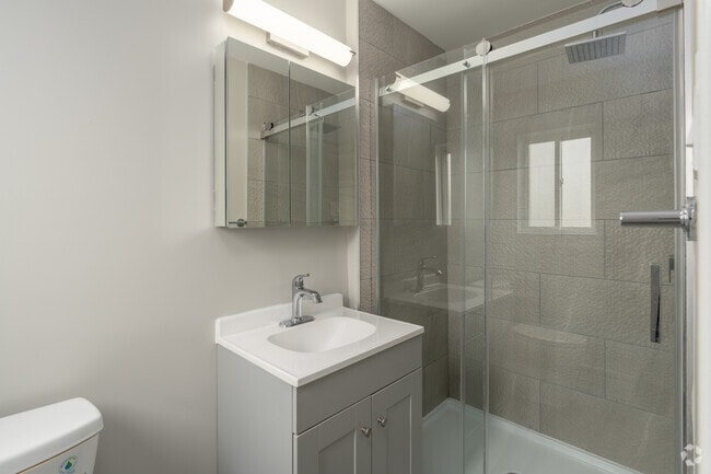 2BR, 2BA - 1,240SF - Primary Bathroom - Olympic Gardens