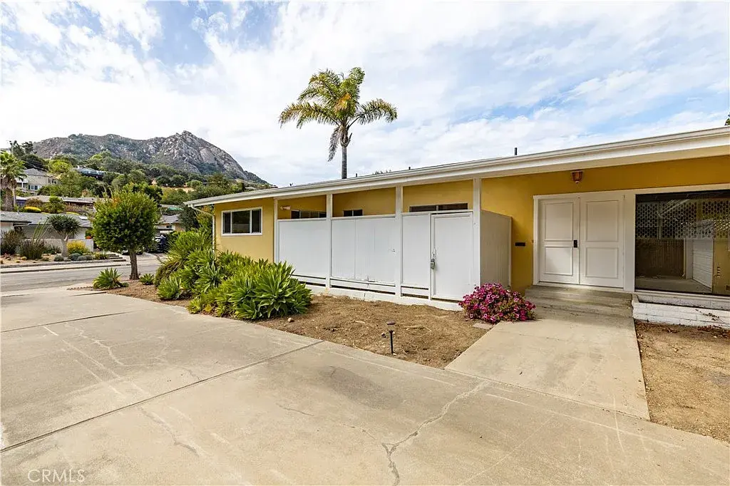 View of bishop peak and the front door - 679 Rancho Dr