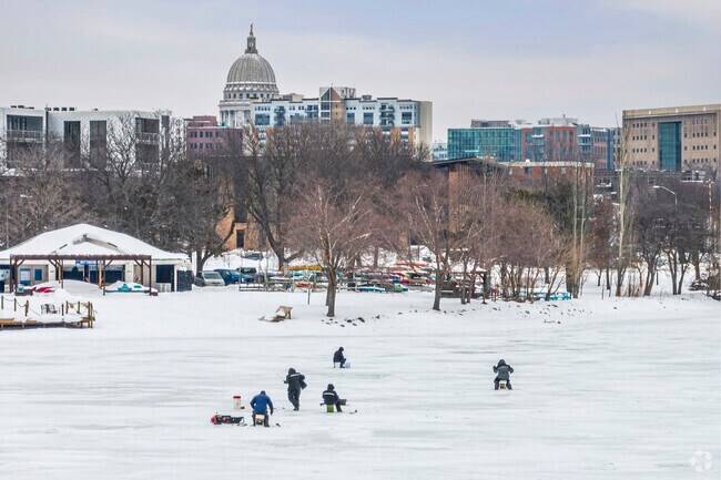 Once Monona Bay has frozen over, Bay Creek residents can be found ice fishing.