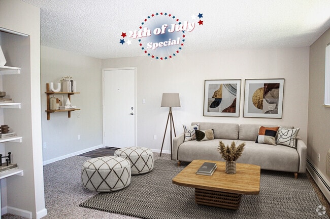1BR, 1BA - Living Room (Cottonwood) - Lamar Village Apartments