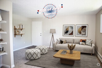 1BR, 1BA - Living Room (Cottonwood) - Lamar Village Apartments