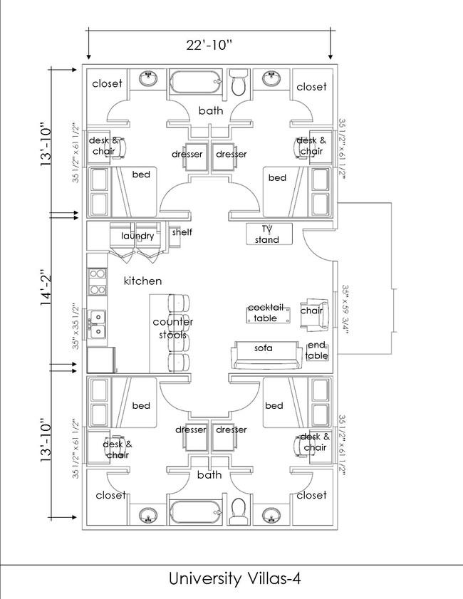 4HAB/2BA - University Villas