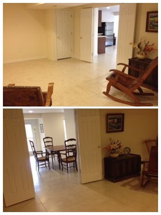 Living room, storage closets, and washer/dryer. - 6097 Deer Ridge Trl