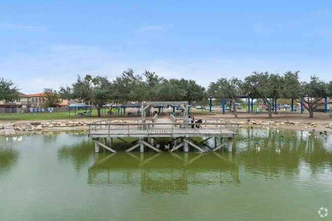 Enjoy time with family or friends at this pier on the lake.