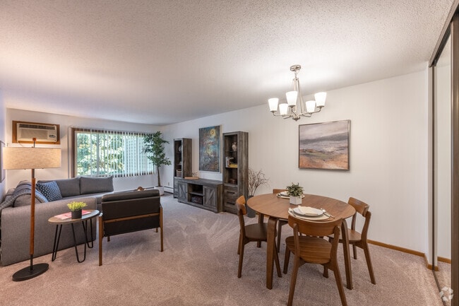 1BR, 1BA - 670SF - Dining and Living Room - Surrey Gardens Apartments
