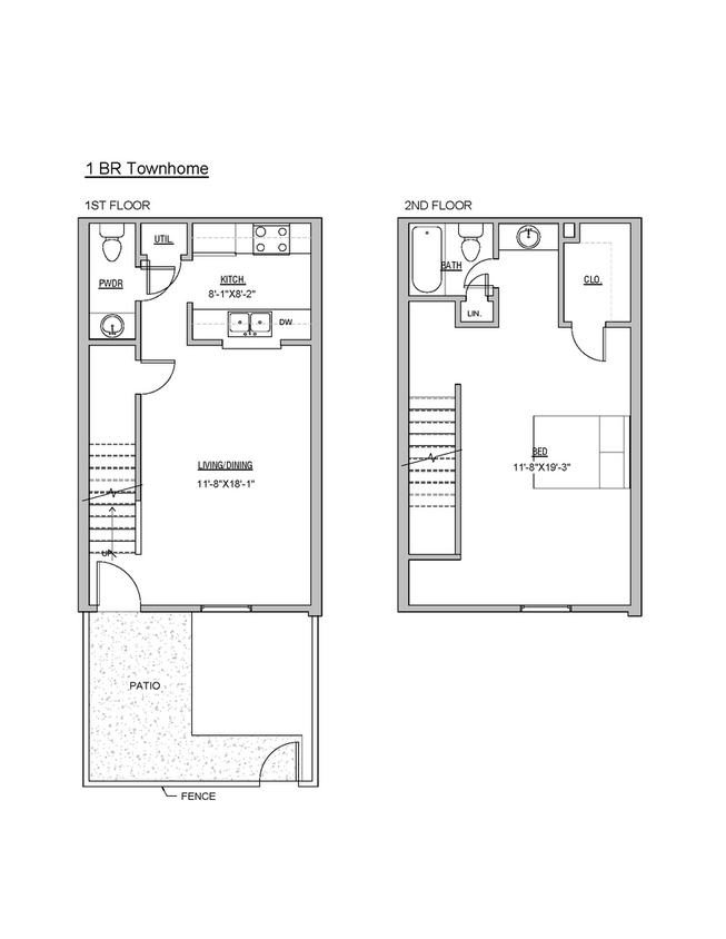 Primary Photo - 1 Bedroom, 1.5 Bath Townhouse