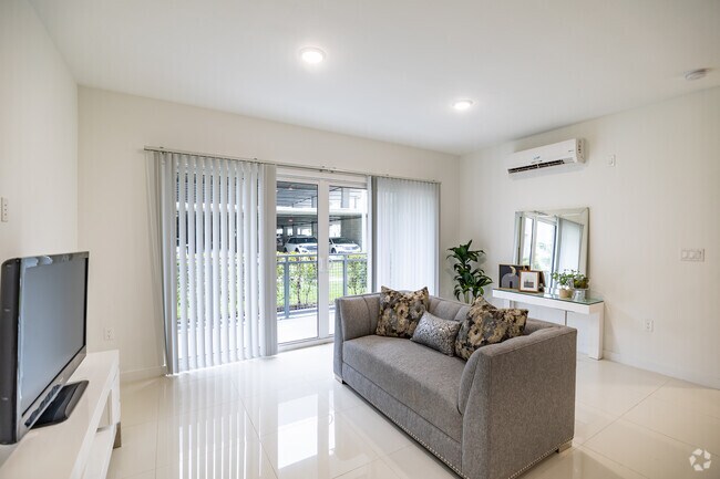 2 habitaciones, 2 baños, 1176 pies cuadrados, modelo D, sala de estar - Modern Towers Apartments