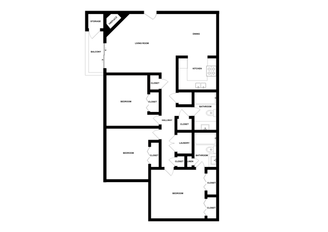 SUMM-1C1-2D Floor Plan.png - Summer Chase Apartments