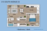 1 Bedroom, 1 Bath