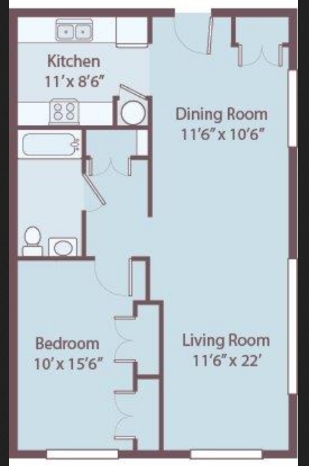 1HAB/1BA - Poplar Manor Apartments