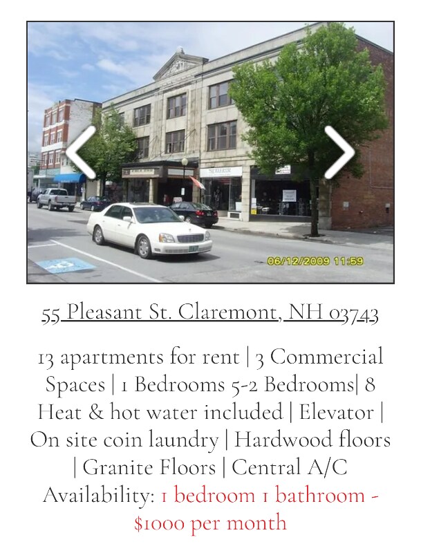 55 Pleasant St Unit 206, Claremont, NH 03743 Room for Rent in