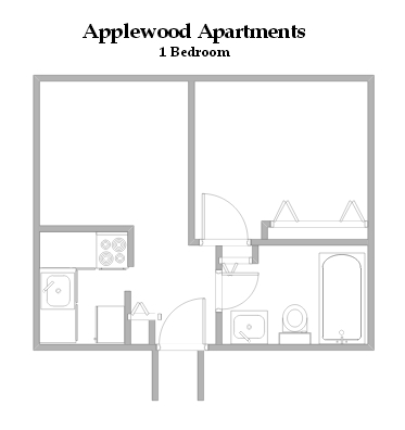 1HAB/1BA - Applewood Apartments
