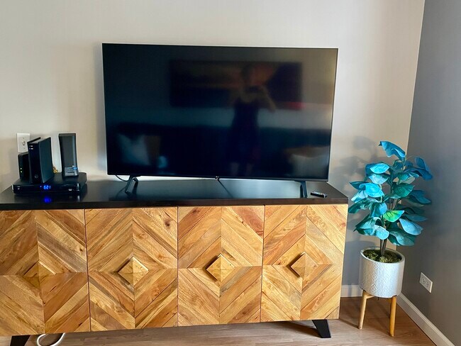 55” LG TV and sideboard. - 1521 Alexander St Apartment