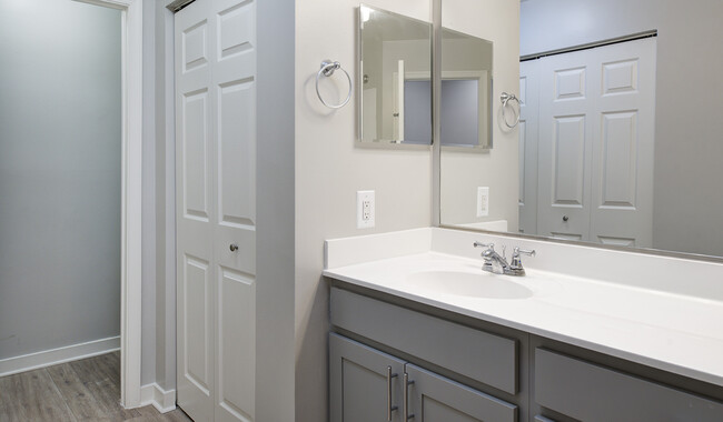 Your bathroom has a large vanity and great lighting to get ready in the morning - Bent Tree Apartments