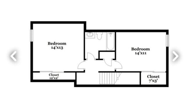 2nd Floor Layout (2 Beds 1 bath) - 3572 Devon Chase Rd