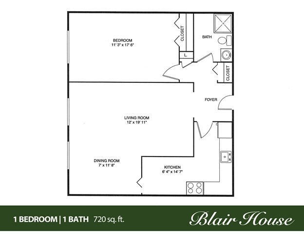 Blair House Apartments – 1 BED 1 BATH - PENTHOUSE