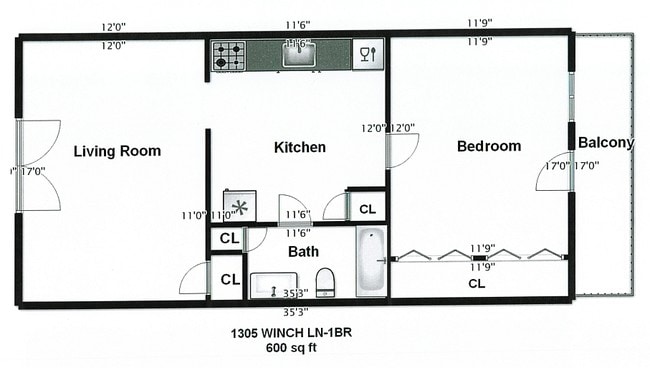 1BR/1BA - Winch Lane Apartments