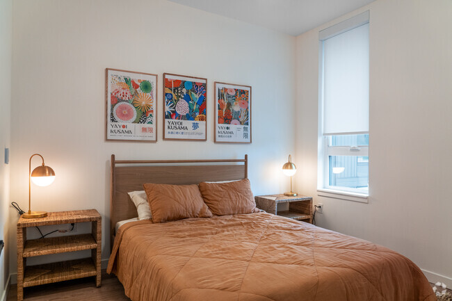 1BR, 1BA, - 575SF - Bedroom - Arts Plaza