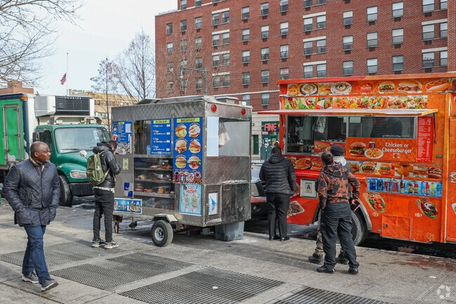 Residents of Harlem can take in an array of food trucks.