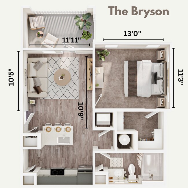 Dimensiones de Bryson - Creek Mill Apartments