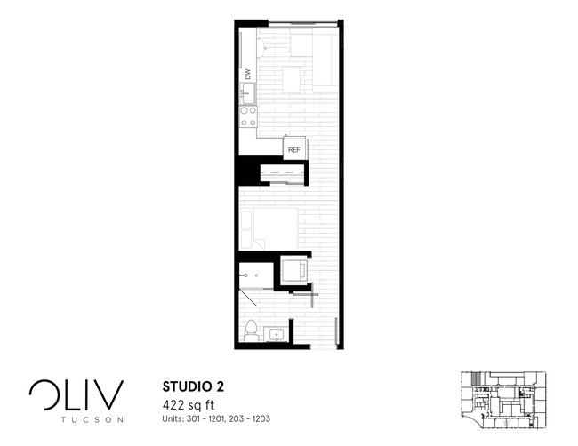 Plano de planta del estudio - oLiv Tucson