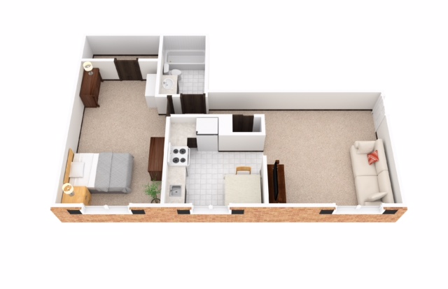 Forester Side Floor Plan - The Meadows of Gahl Terrace Apartments