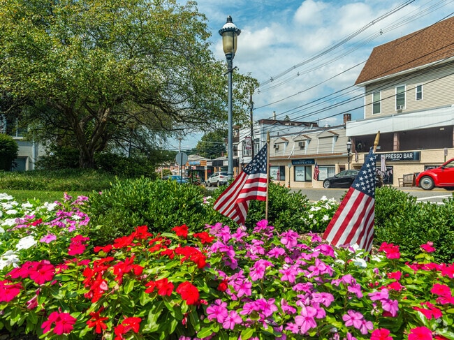 Colorful flowers can be found around the downtown area of Park Ridge.