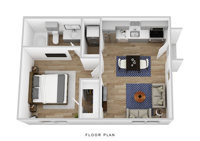 Plano de planta de 1 dormitorio - Solo Brightside – 1 Bedroom Cottages