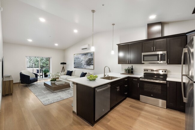 Red Cedar Furnished Kitchen and Living - The Lodge