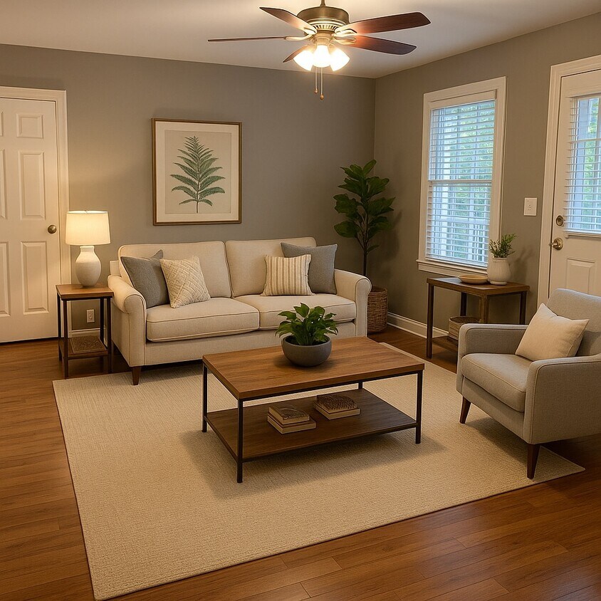 first room when you walk into apartment-virtually staged - 215 Kirkton Knls