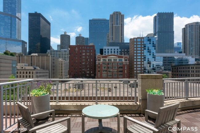 Patio view from living room - 600 N Dearborn St