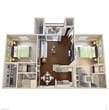 2 Bed 2 Bath  965 SF
