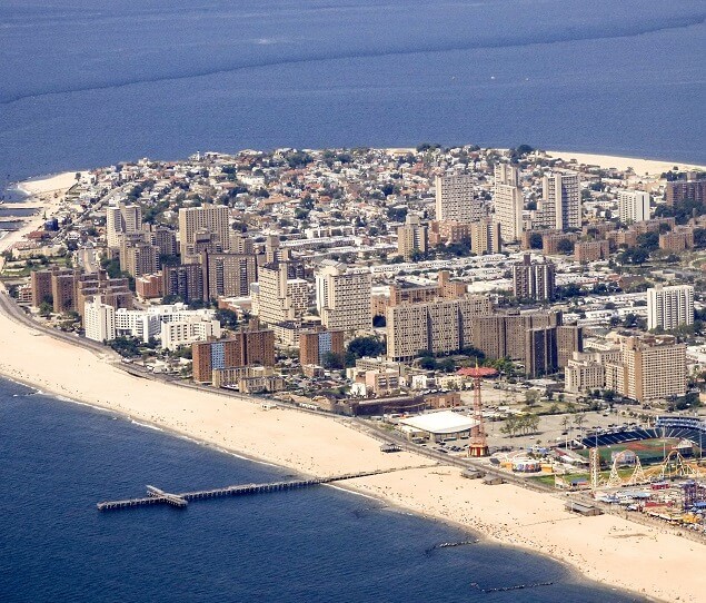 An aerial view of Long Island
