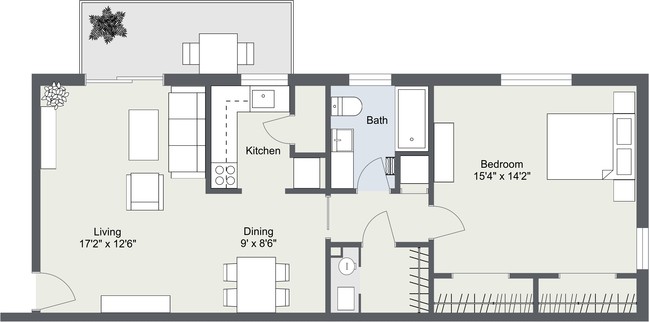 Apartamento estilo X1A de 1 habitación - Goodnow Hill and Franconia Apartments