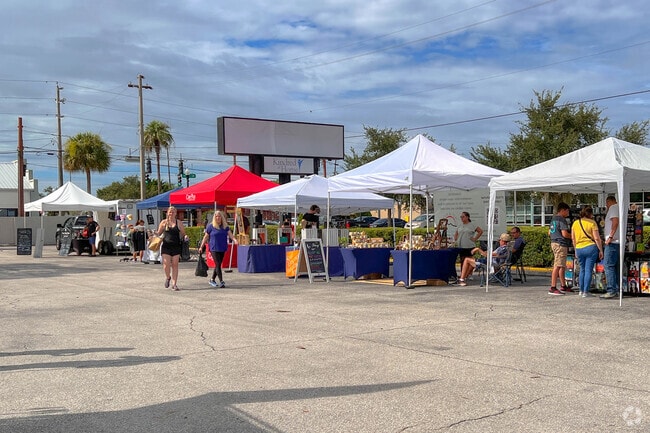 Enjoy the weekly farmers market for fresh produce, arts, and food trucks.