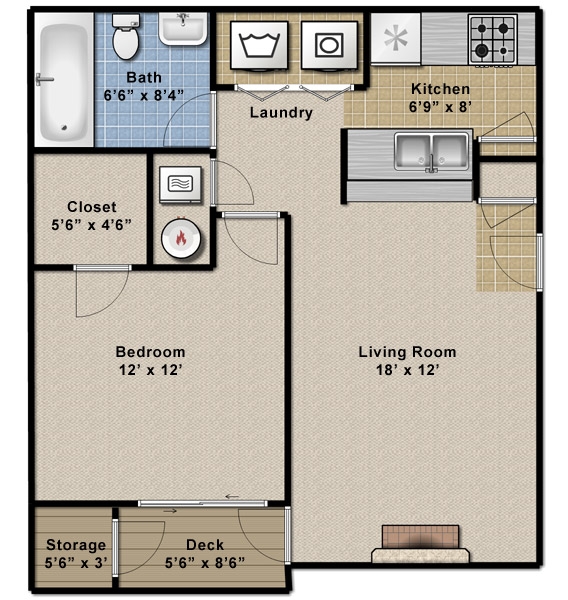 Plano de planta - Hillsborough Apartments