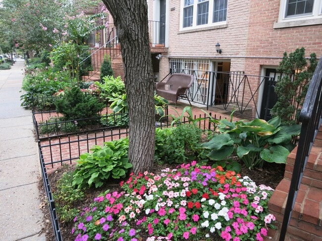 Front Entrance behind bench - 1755 Q St NW Apartment